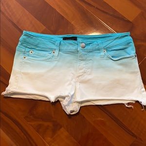 Bebe Jean Shorts Aqua Blue White Size 25
